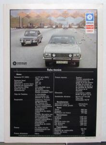 1973 Chrysler Diesel De Luxe Options Features Sales Folder SPANISH TEXT