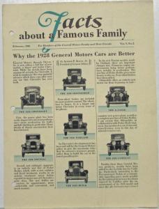 1928 General Motors GM Facts about a Famous Family Newsletters No 1-2 4-6 and 9