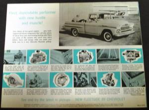 Original 1958 Chevrolet Truck Dealer Brochure Fleetside Pickup