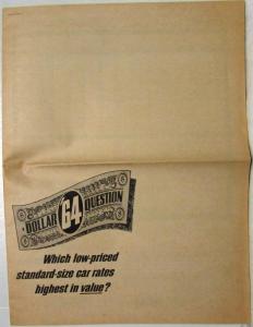 1964 General Motors GM Dollar Question Newsprint Sales Ad Brochure