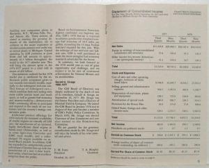 1977 General Motors GM Third Quarter Report for Stockholders