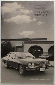 1978 General Motors GM Third Quarter Report for Stockholders