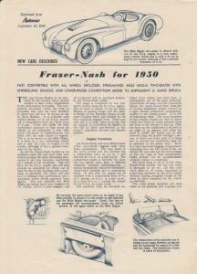1950 Frazer-Nash for 1950 Autocar Article Reprint