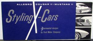 1964 Ford Worlds Fair Concept Cars Display Handout Allegro Cougar Mustang II