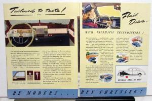 1941 Chrysler Sales Brochure Folder Interior Highlights & Vacamatic Transmission