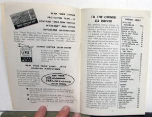 1966 GMC Toro-Flow Diesel Trucks Owners Manual Care & Op 3500-9500 Models