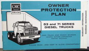 1966 GMC Diesel Powered Trucks Owner Protection Plan Booklet Series 53 & 71