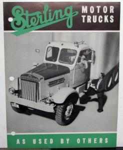 1949 Sterling Truck Dealer Sales Brochure Motor Trucks For Heavy Hauling Orig