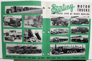 1949 Sterling Truck Dealer Sales Brochure Motor Trucks For Heavy Hauling Orig