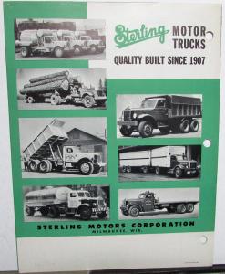 1949 Sterling Truck Dealer Sales Brochure Motor Trucks For Heavy Hauling Orig