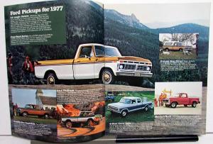 1977 Ford Pickups Dealer Sales Brochure F 100 250 350 Truck Models Original