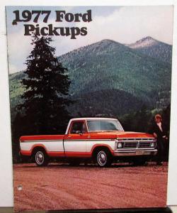 1977 Ford Pickups Dealer Sales Brochure F 100 250 350 Truck Models Original