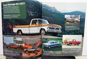 1977 Ford Pickups Dealer Sales Brochure F 100 250 350 Truck Models Original