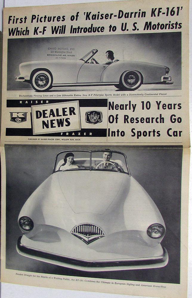 1953 1954 Kaiser-Darrin KF-161 Intro Newspaper To Kaiser Frazer Dealers
