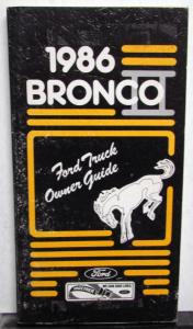 1986 Ford Bronco II Owners Guide Manual Original Care & Operation