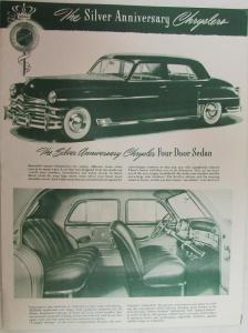 1949 Chrysler Original Sales Brochure  Royal Windsor Saratoga New Yorker