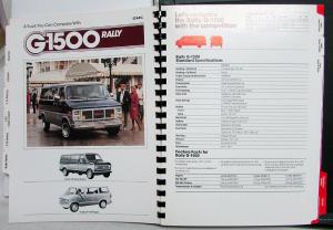 1987 GMC Truck Dealer Light Duty Comparison Digest S15 RV Series Van Safari