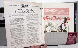 1988 GMC Safari Van Dealer Salesmens Reference Guide Kit Binder