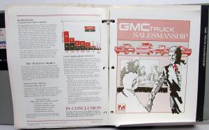 1988 GMC Safari Van Dealer Salesmens Reference Guide Kit Binder