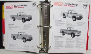 1993 Dodge Truck Dealer Data Book Product Info Dakota Ram Pickup Ramcharger Van