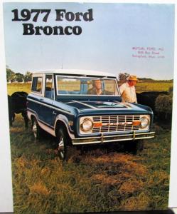 1977 Ford Bronco Dealer Sales Brochure Folder 4X4 Utility Original