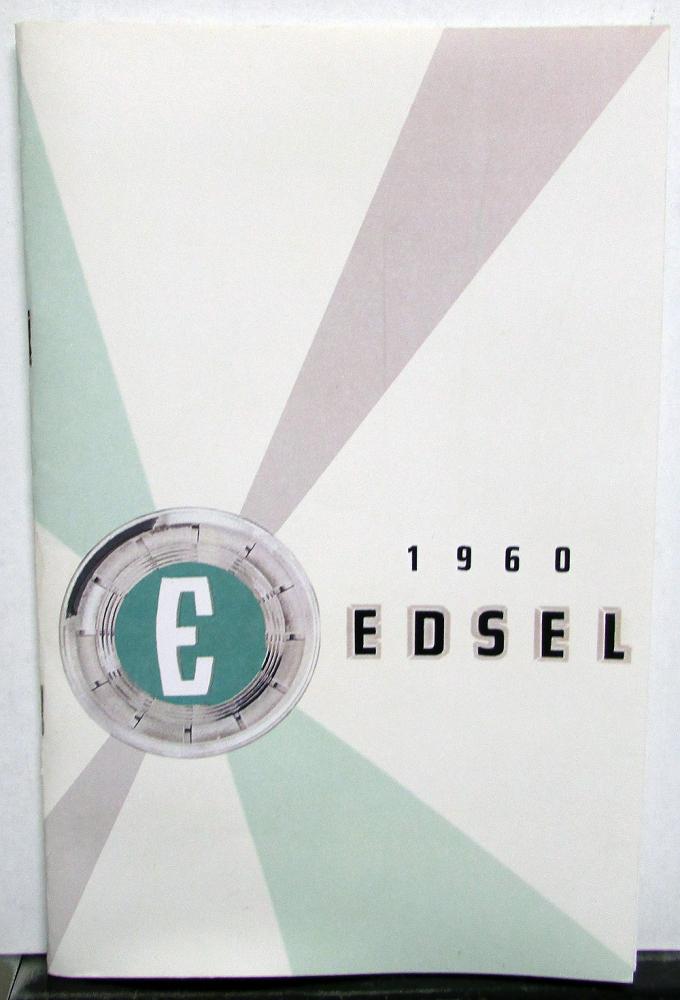 1960 Edsel Economy Six Ranger Express V8 By Ford Owners Manual Reproduction