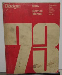 1973 Dodge Body Service Shop Repair Manual Original Challenger Dart Charger