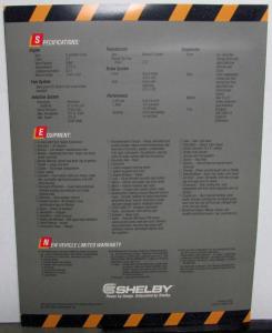 1987 Dodge Shelby Charger GLH-S Dealer Sales Brochure Folder W/Letter