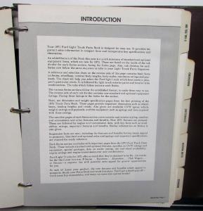 1971 Ford Light Duty Truck Facts Book Ranchero Bronco Econoline F 100 250 3520