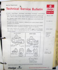 1968 Dodge Technical Service Bulletins Coronet Charger RT Dart Polara Monaco