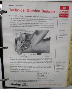 1968 Dodge Technical Service Bulletins Coronet Charger RT Dart Polara Monaco