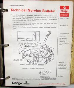 1968 Dodge Technical Service Bulletins Coronet Charger RT Dart Polara Monaco