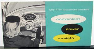 1956 Oldsmobile Sales Brochure Folder Power Assist Options Brakes Steering Seat