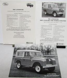 1968 Land Rover 88 Deluxe Hardtop Sales Brochure & Data Sheet Lot