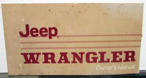 1987 Jeep Wrangler YJ Original Owners Manual