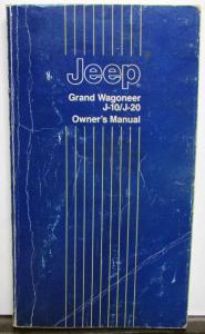 1988 Jeep Grand Wagoneer Original Owners Manual W/Sleeve & Extras