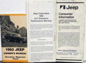 1982 Jeep Cherokee Wagoneer Truck Original Owners Manual