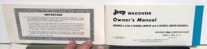 1967-1970 Jeep Wagoneer J Series Original Owners Manual & Maintenance Plan