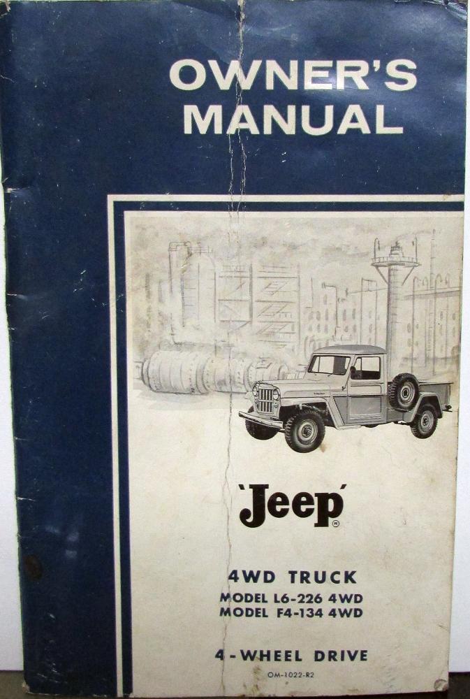 1960 1961 Jeep 4WD Truck L6-226 F4-134 Original Owners Manual
