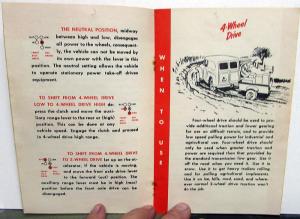 1950s Willys Jeep How To Use 4 Wheel Drive Manual Universal Truck Wagon Delivery