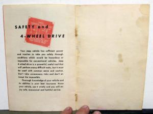 1950s Willys Jeep How To Use 4 Wheel Drive Manual Universal Truck Wagon Delivery