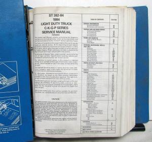 1984 Chevrolet Truck Dealer Service Shop Manual Light Duty C K G P Series Pickup