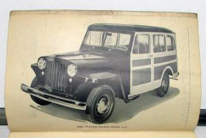 1949 Willys Overland Jeep Station Wagon Model 4-63 Owners Manual