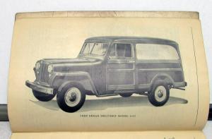 1949 Willys Overland Jeep Station Wagon Model 4-63 Owners Manual