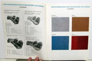 1978 Chrysler Dodge Plymouth Car & Light Truck Upholstery Options Colors Booklet