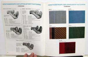 1978 Chrysler Dodge Plymouth Car & Light Truck Upholstery Options Colors Booklet