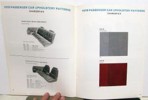 1978 Chrysler Dodge Plymouth Car & Light Truck Upholstery Options Colors Booklet