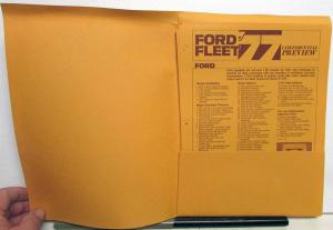 1977 Ford Fleet Buyer Confidential Preview Sales Folder Car Pickup Ranchero LTD