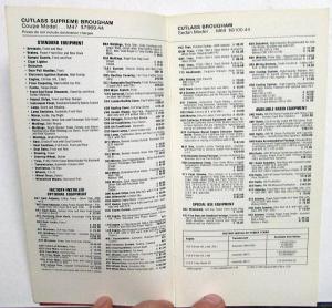 1981 Oldsmobile Dealer Salesmen Specs Book Facts Features Options Original Rare