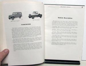 1959 Jeep Utility Vehicles Service Shop Manual L6 & F4 Original Hardback Library